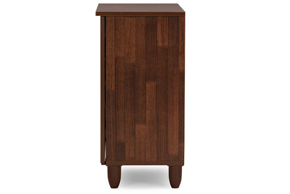 Contemporary Entryway Storage Shoe Cabinet in Brown Engineered Wood/Vinyl bxi6518-118