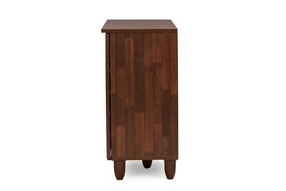 Contemporary Shoe Cabinet in Brown Engineered Wood/Vinyl bxi6519-118