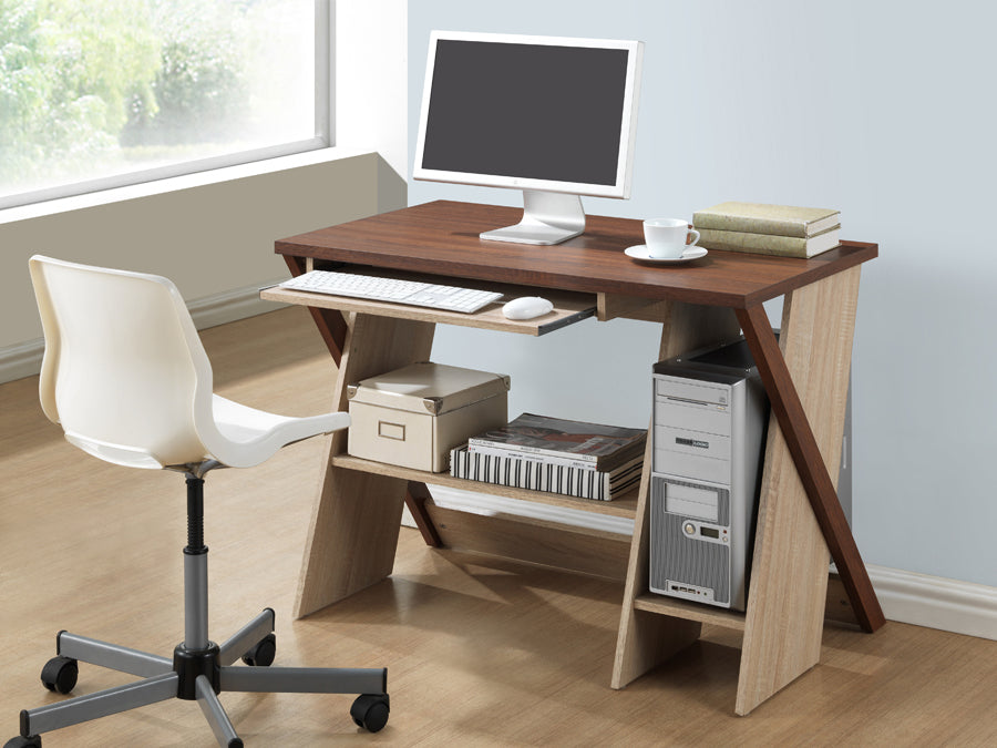 Contemporary Writing Desk in Natural Dark Brown bxi5430-108