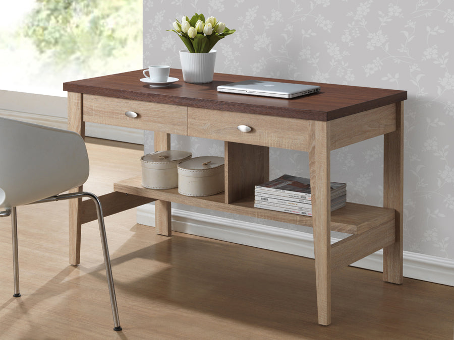 Contemporary Writing Desk in Natural Dark Brown bxi5432-108