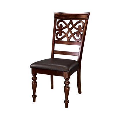 Homelegance Creswell 2 Dining Side Chair in Rich Cherry