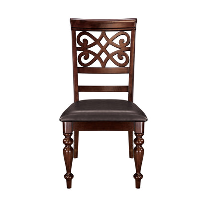 Homelegance Creswell 2 Dining Side Chair in Rich Cherry