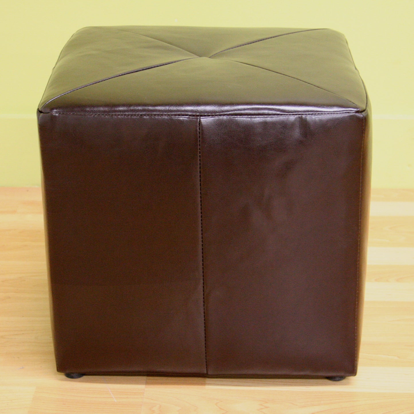 Contemporary Stool Ottoman in Dark Brown Bonded Leather bxi3299-33