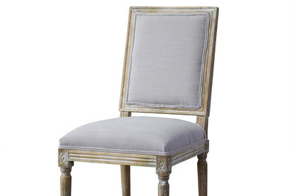 French Wood Trimmed Living Room Accent Chair in Beige Linen Fabric bxi6012-110