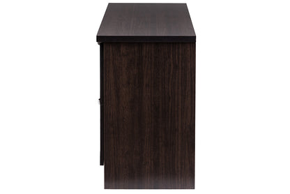 Contemporary 63 Inch TV Stand in Dark Brown - The Furniture Space.