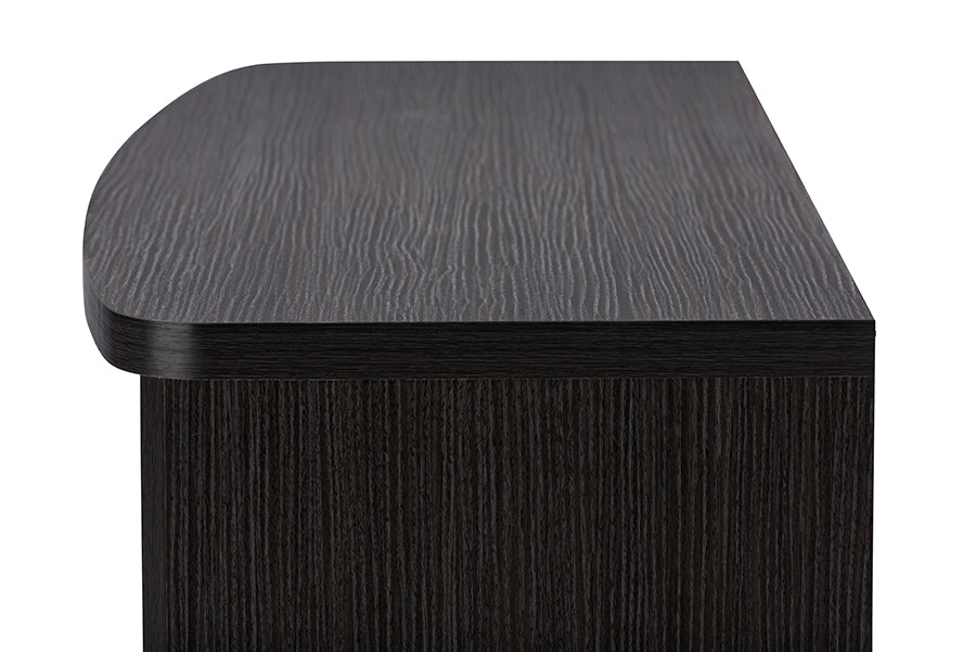 Contemporary TV Stand in Dark Brown Engineered Wood/Vinyl/Glass bxi6507-118
