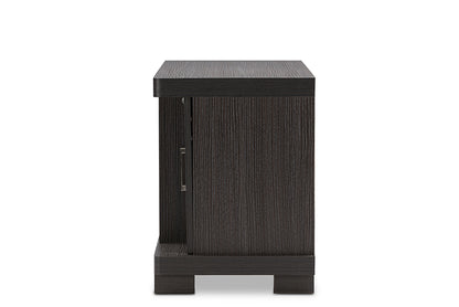 Contemporary TV Stand in Dark Brown Engineered Wood/Vinyl/Glass bxi6508-118