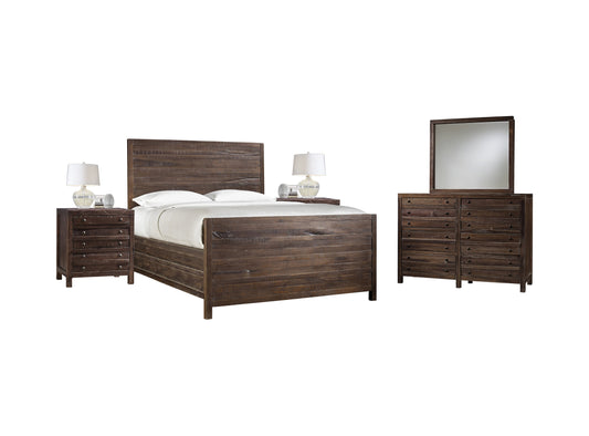Modus Townsend 5PC E King Platform Bedroom Set w 2 Nightstand in Java