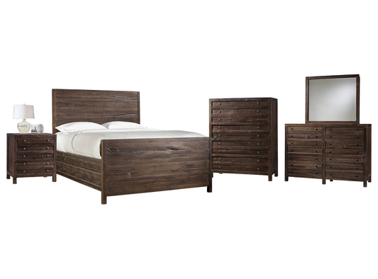 Modus Townsend 5PC E King Platform Bedroom Set w Chest in Java