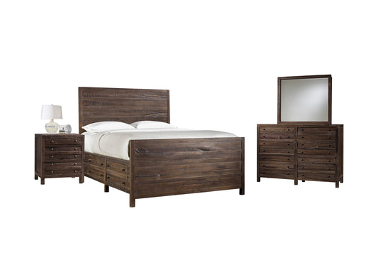 Modus Townsend 4PC E King Storage Bedroom Set in Java