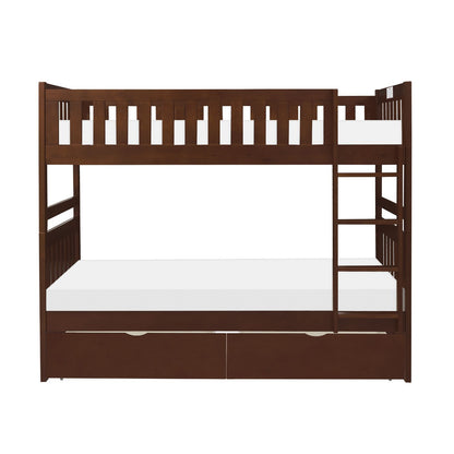 Homelegance Rowe Twin / Full Bunk Bed Storage Drawer in Dark Cherry