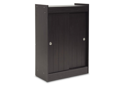 Contemporary Shoe Cabinet in Dark Brown - The Furniture Space.