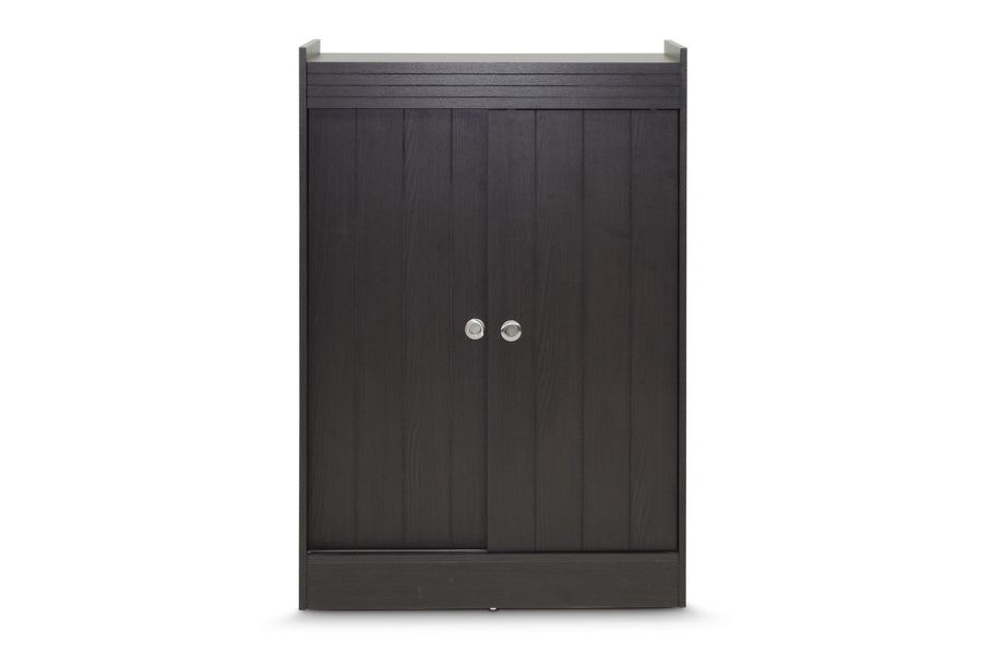 Contemporary Shoe Cabinet in Dark Brown - The Furniture Space.