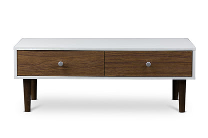 Contemporary Coffee Table in Walnut/White - The Furniture Space.