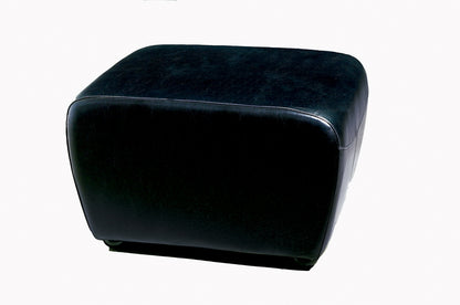 Contemporary Ottoman in Black Leather - The Furniture Space.