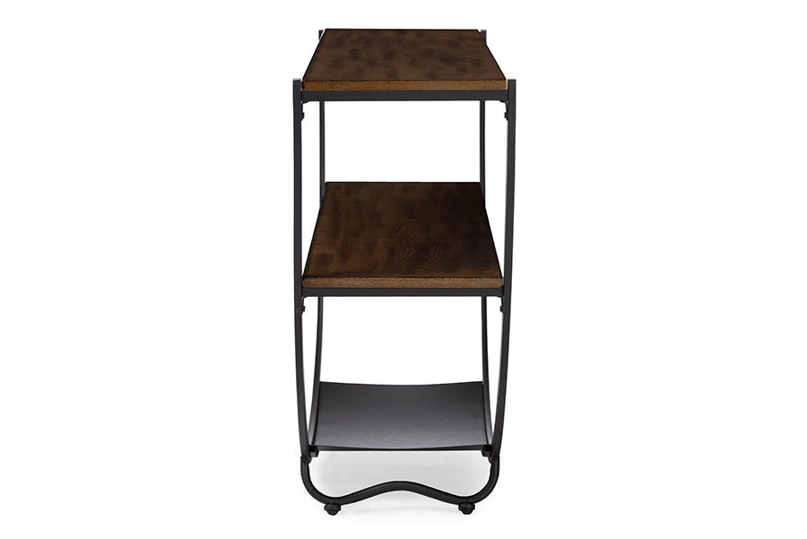 Rustic Industrial Metal Console Table in Black/Brown - The Furniture Space.