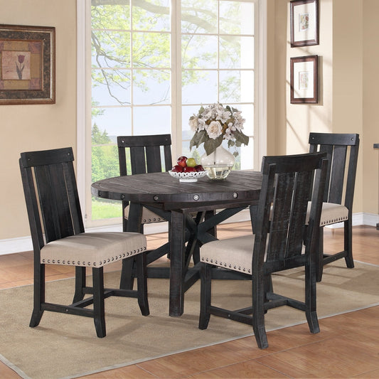 Modus Yosemite 5PC Round Table 4 Wood Chair Dining Set in Cafe