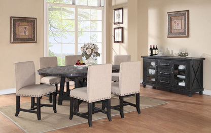 Modus Yosemite 5PC Round Table 4 Fabric Chair Dining Set in Cafe