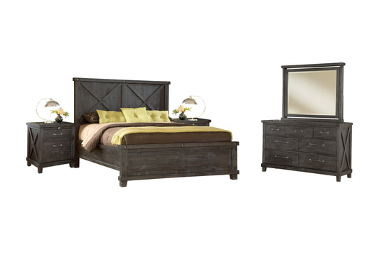 Modus Yosemite 5PC Cal King Bedroom Set w 2 Nightstand in Cafe