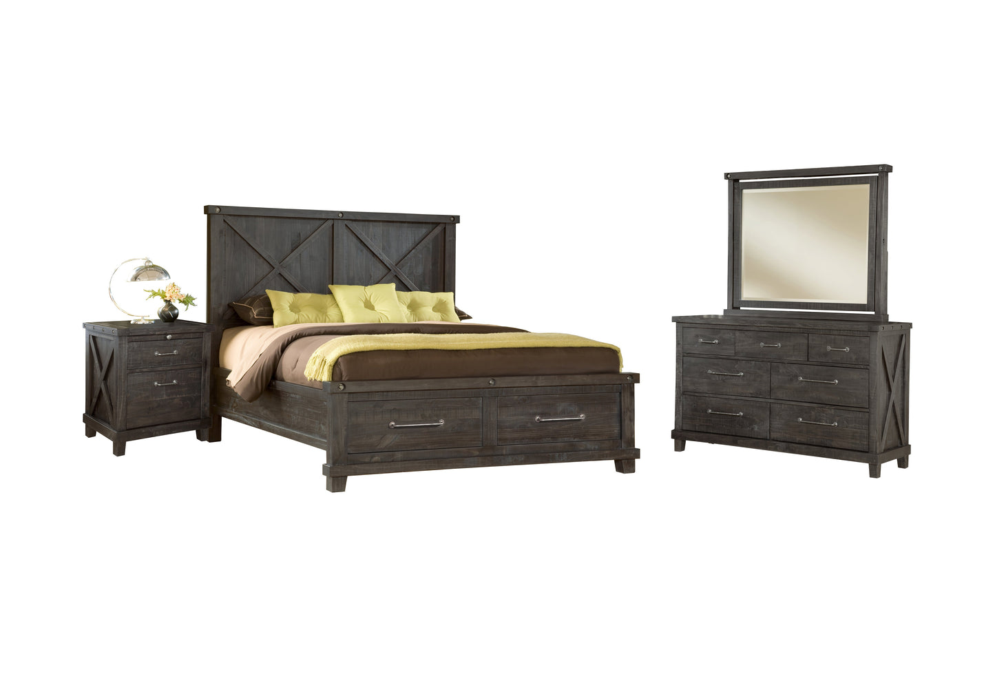 Modus Yosemite 4PC Full Storage Bedroom Set in Cafe