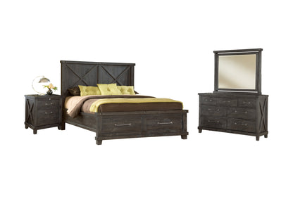 Modus Yosemite 4PC Full Storage Bedroom Set in Cafe