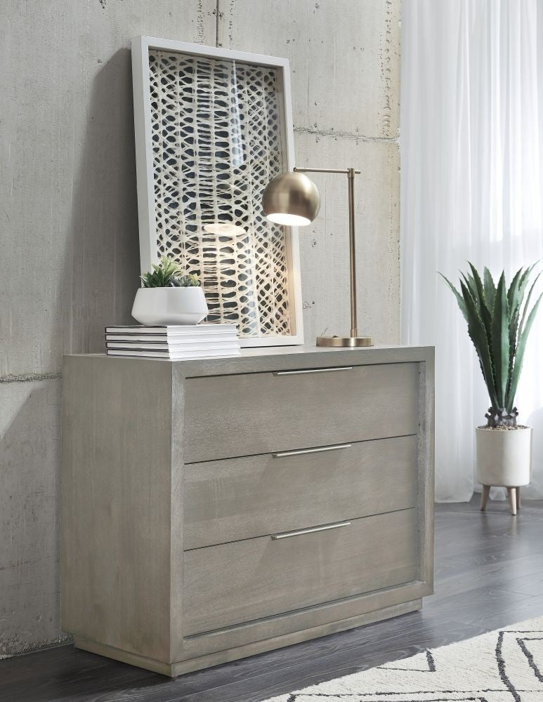 Modus Oxford Three-Drawer Nightstand in Mineral