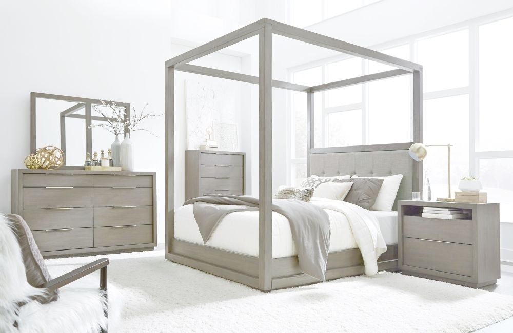 Modus Oxford 6PC E King Canopy Bedroom Set in Mineral