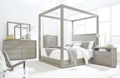 Modus Oxford 5PC E King Canopy Bedroom Set w Chest in Mineral