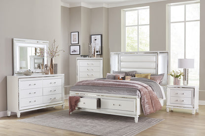 Homlegance Chest Tamsin Collection In White Metallic Finish